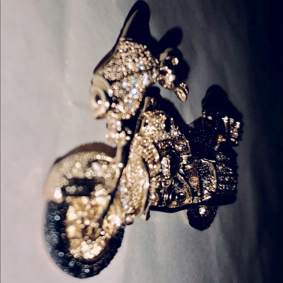 Swarovski Crystal Motorcycle Pin - Picture 10 of 13